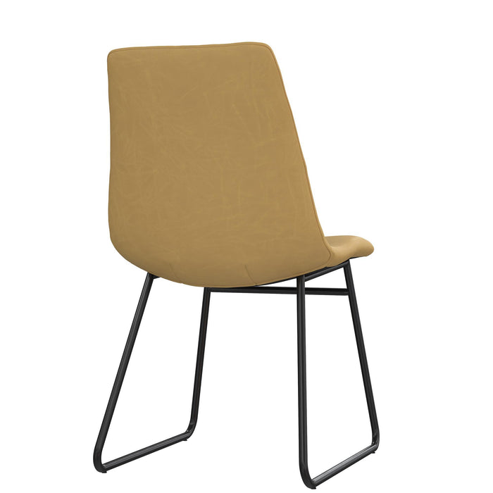 Elegant Upholstered Molded Chair (Set of 2) - Light Brown