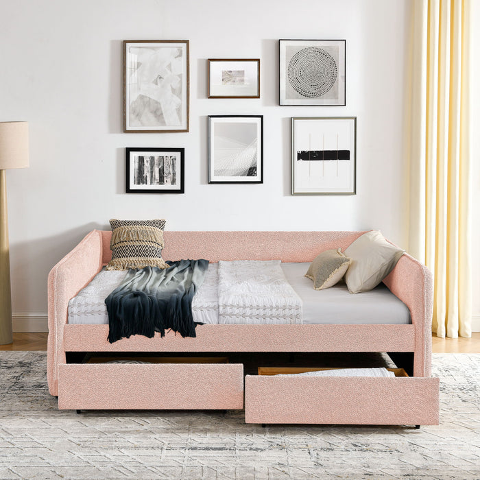 Upholstered Daybed & 2 Drawers