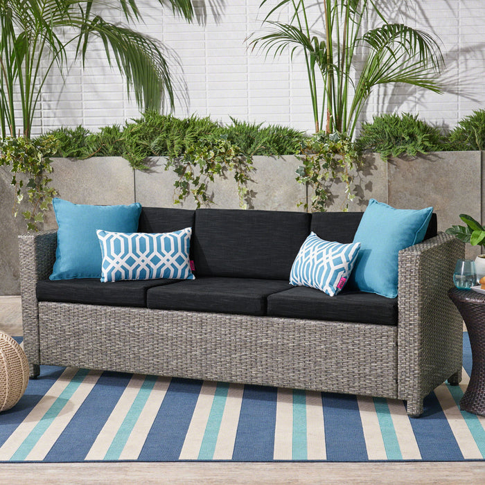 Thalassa - Outdoor 3 Seater Sofa With Removable Cushions And Steel Frame
