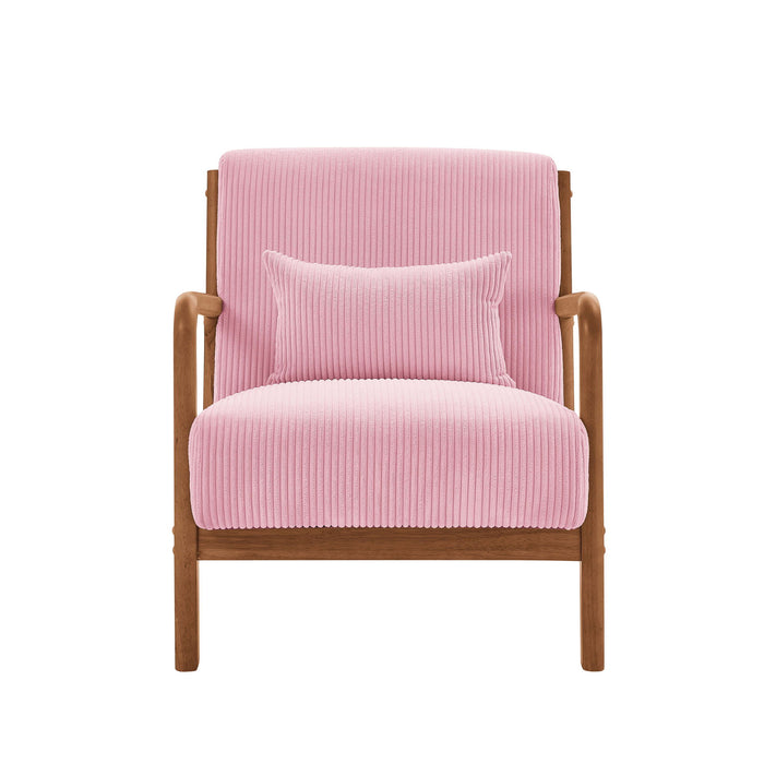 Upholstered Armchair With Back Support Pillow