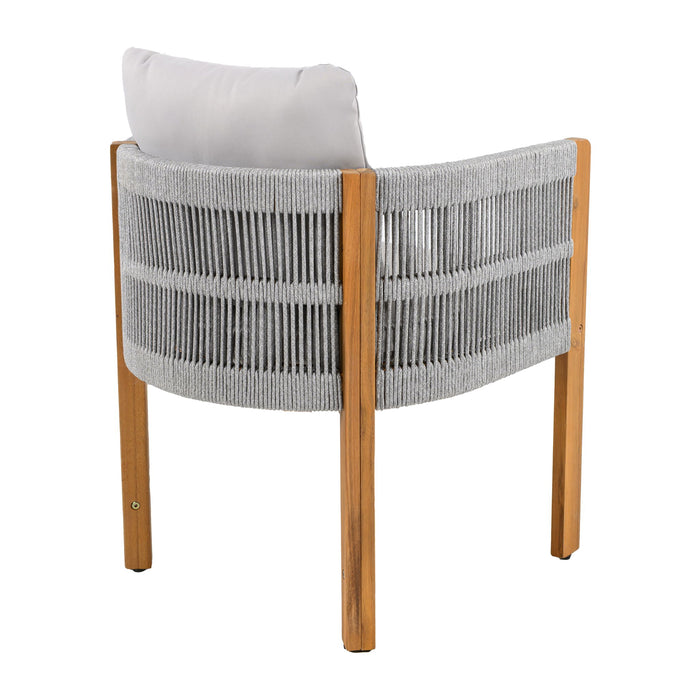 Outdoor Dining Chairs With Rope Handles (Set of 2)