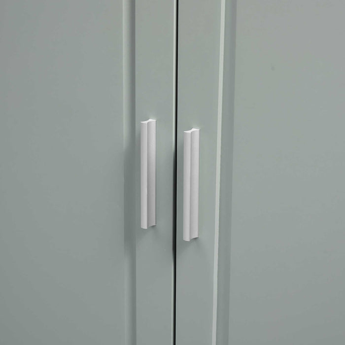 Tall Wide Storage Cabinet With Doors, 3 Drawers