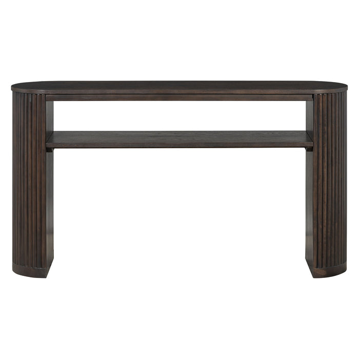 Console Table With Fluted Legs, Open Shelf