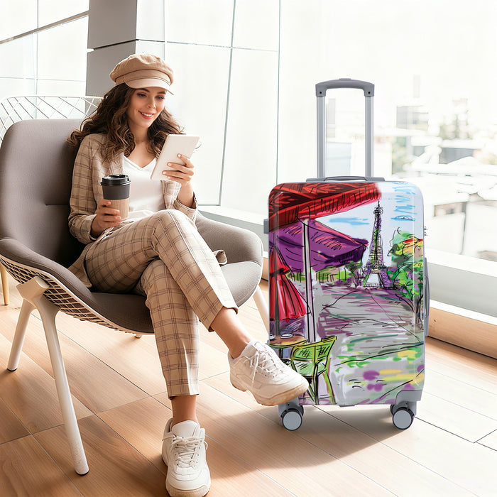 3 Piece Spinner Luggage Set 20" / 24" / 28" With Combination Lock And Silent Wheels - Coffee
