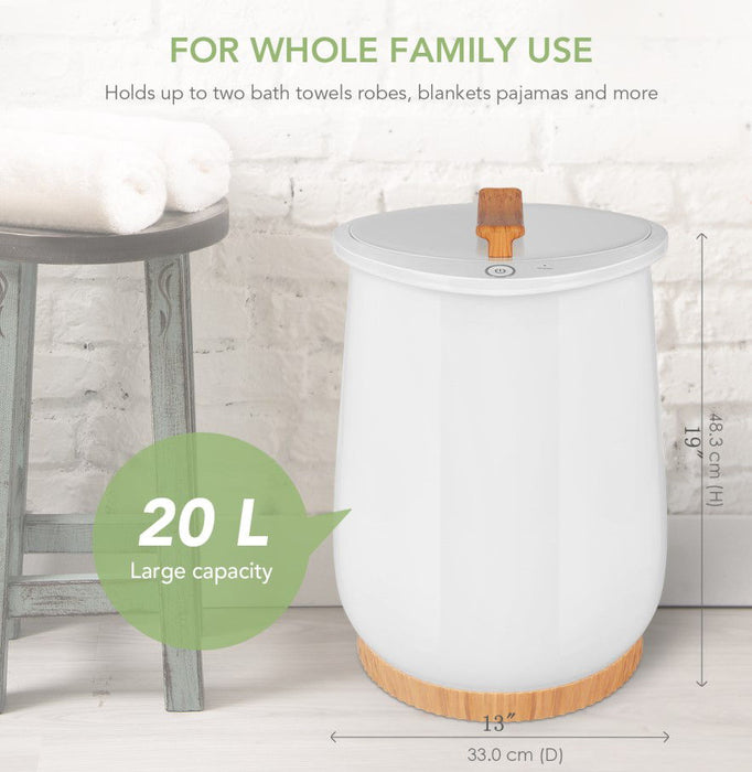 Towel Warmers, Luxury Bucket Towel Warmers, Large Towel Warmers For The Bathroom, Fits Up To 2 Oversized Towels - White