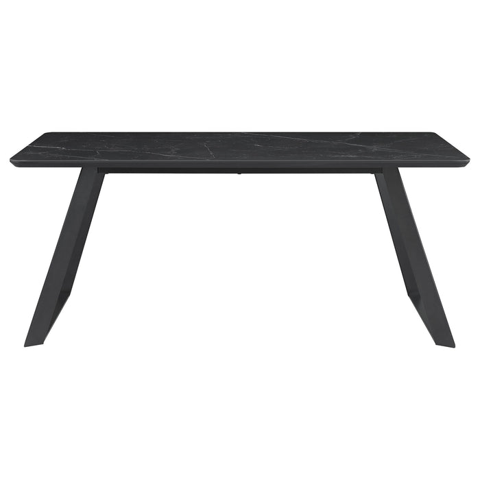 Smith - Rectangular Top Dining Table With 3 Drawers - Black
