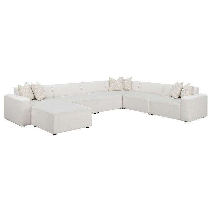 Marlowe - Upholstered Square Ottoman With Soft Sheen - Ivory