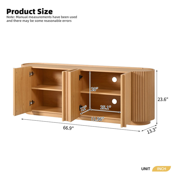 TV Stand With Fluted Tambour Style Door