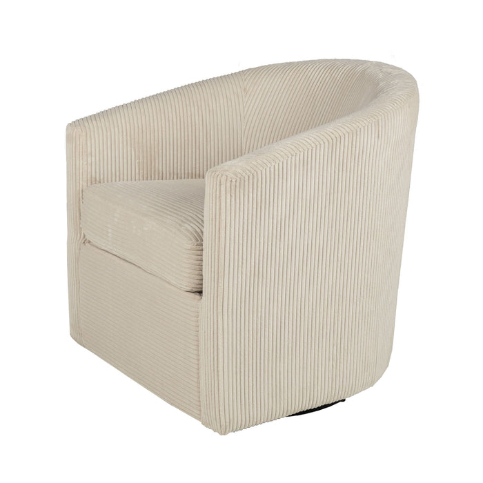 Swivel Accent Chair With U Backrest, Plush Cushion Living Room Furniture