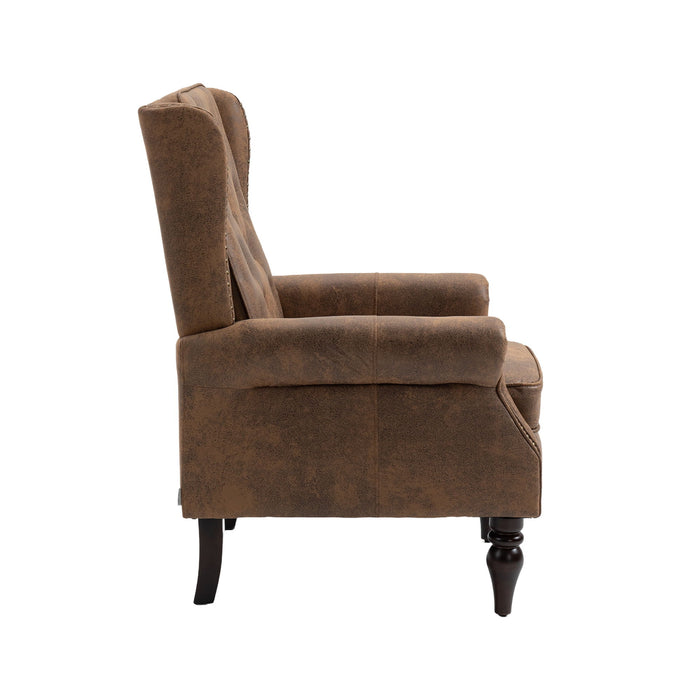 Modern Accent Armchair With Sturdy Wood Legs
