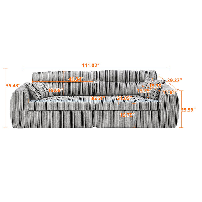 3 Seater, Couch With Throw Pillows For Living Room