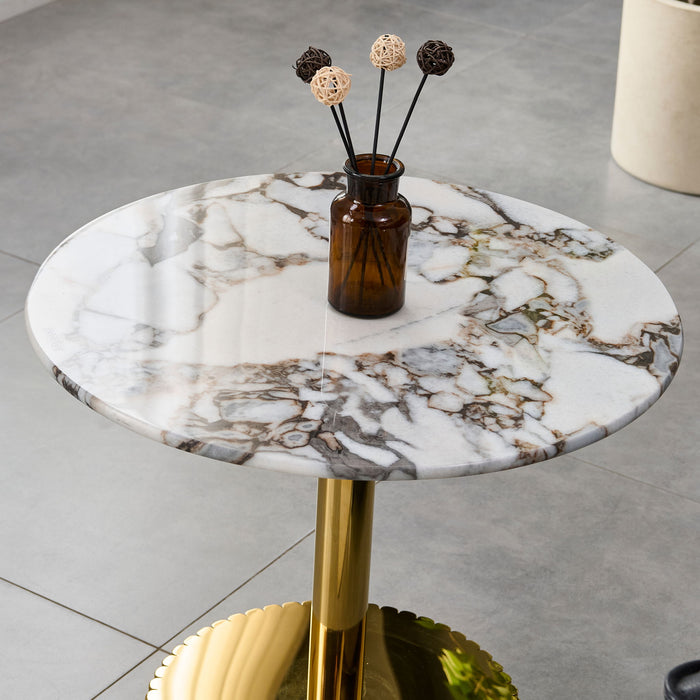 End Table For Living Rooms - Gold / White