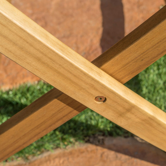 Blissique - Outdoor Foldable Wood Dining Table With Slat Design