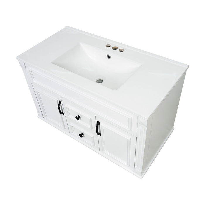 French Simple Style Wall Mounted Bathroom Cabinet With Sink