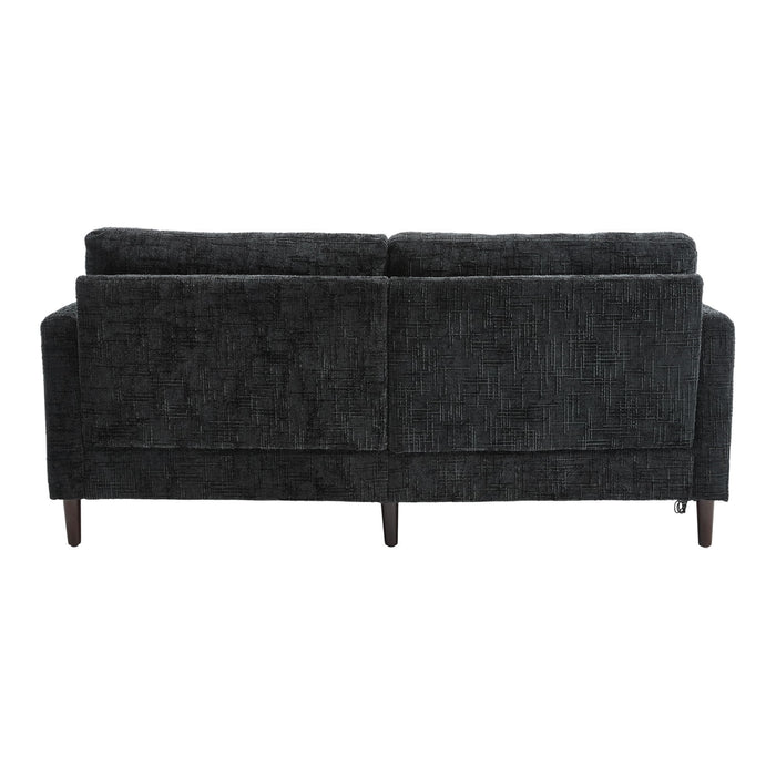 Chenille 2 Seater Sofa With LED Light, USB Charging Port, And Storage Bag