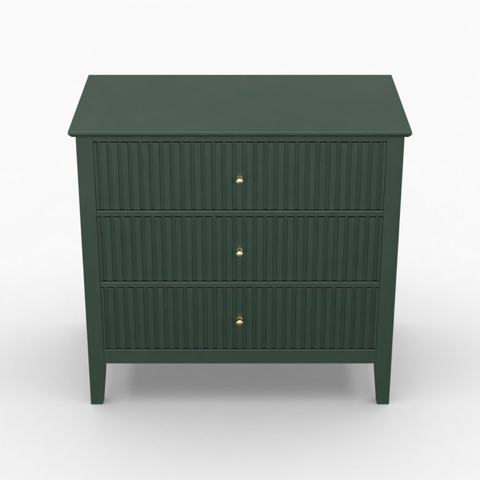 Fluted 3 Drawer Nightstand With Soft Close Slides