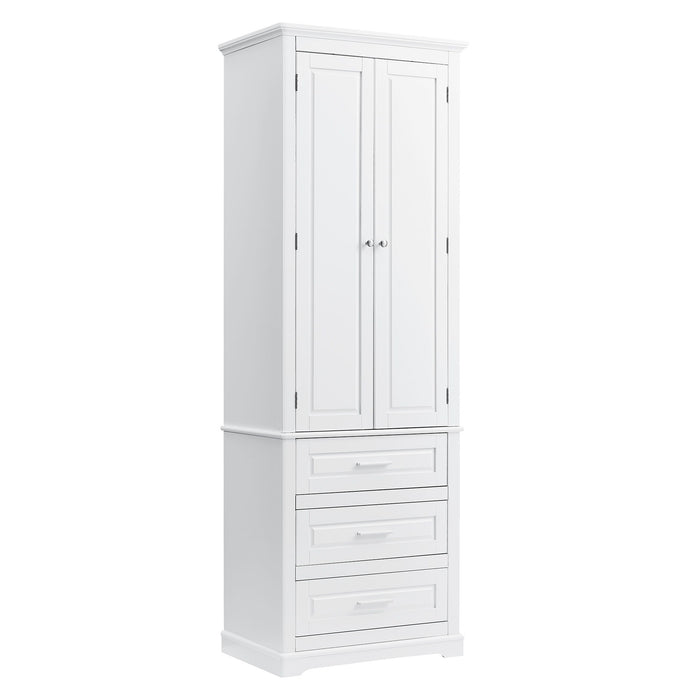 Tall Storage Cabinet With 3 Drawers For Bathroom