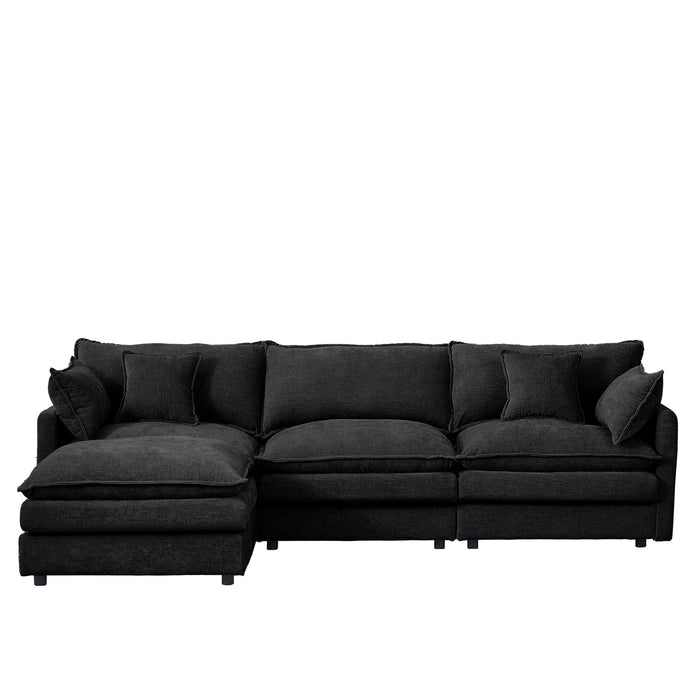 Contemporary Modular Sectional Sofa Set With Movable Ottoman