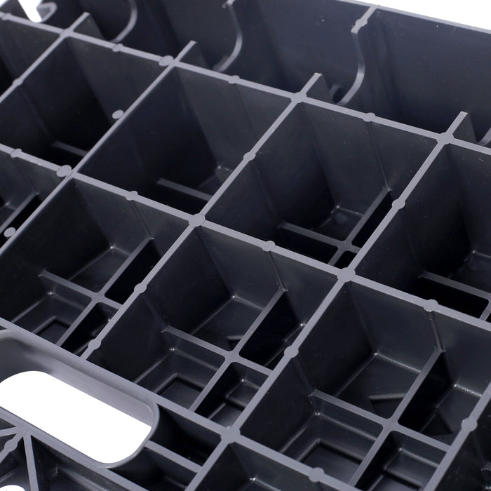 Heavy Duty Plastic 4" High Portable Automotive Curb Ramp For Cars & Wheelchairs Interlocking Design - Black