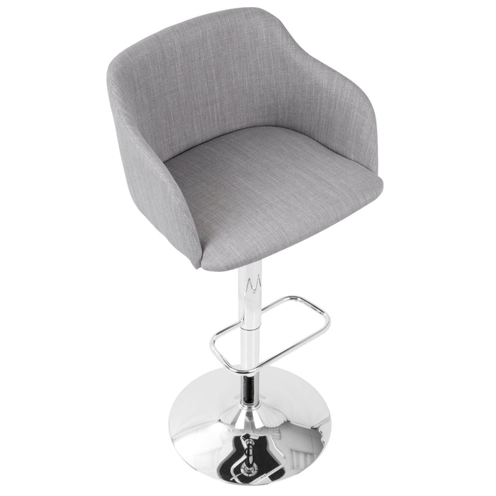 Daniella - Contemporary Adjustable Barstool With Swivel - Light Gray