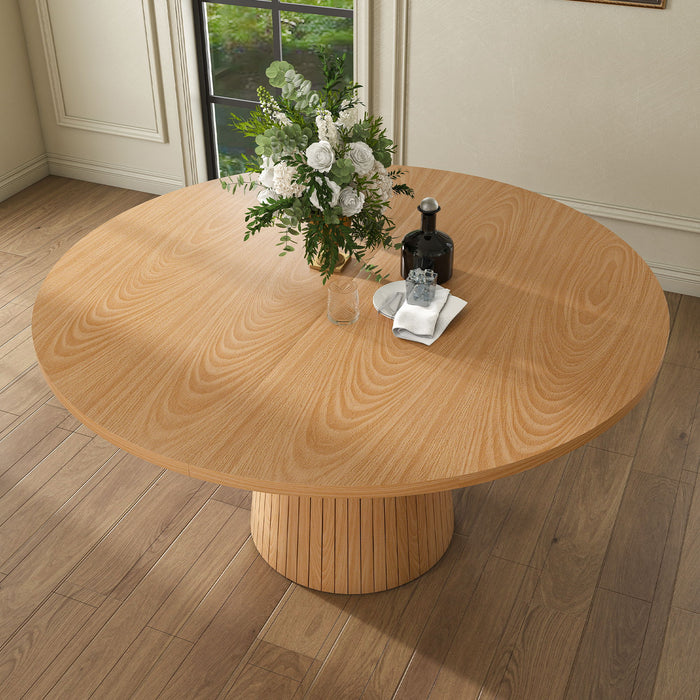Round Dining Table With Strip Base