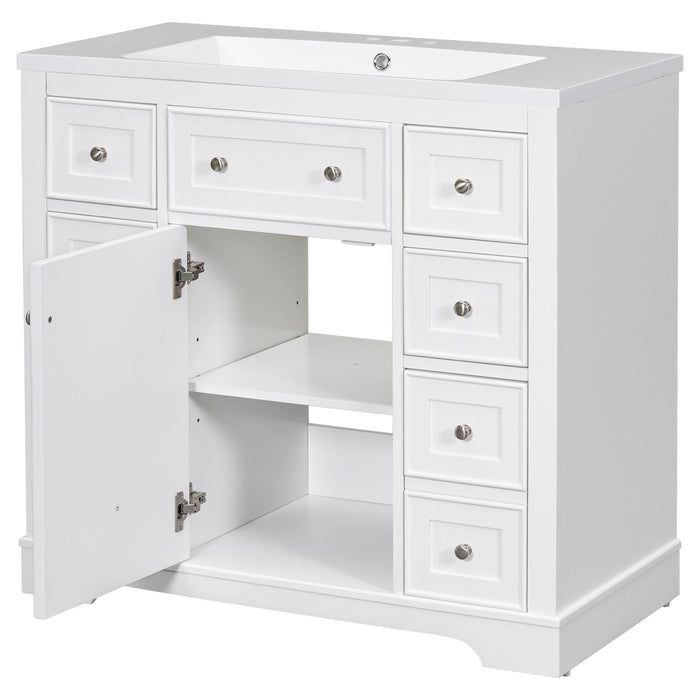 Modern Bathroom Vanity With Sink Combo, 6 Drawers And 1 Cabinet