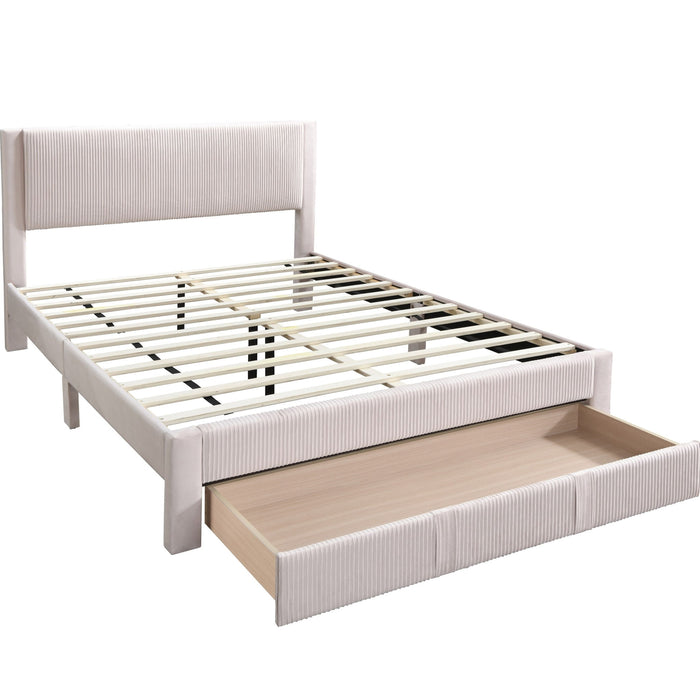 Contemporary Bed & Storage Drawer