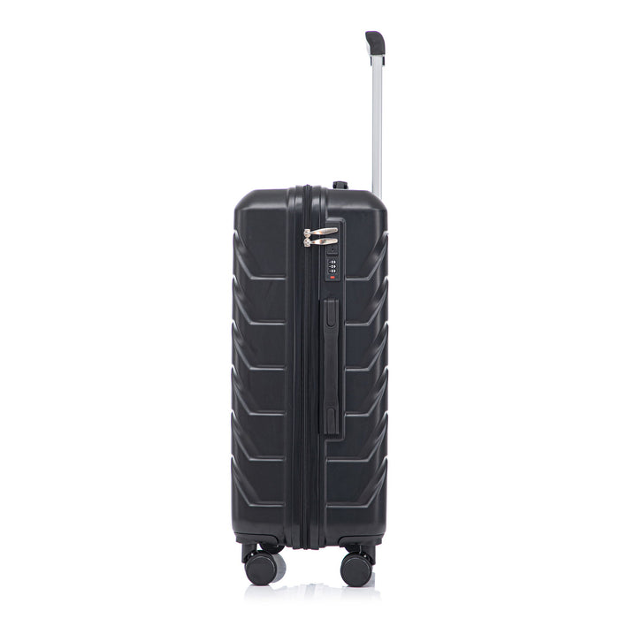 Hard Shell Luggage With Scratch Resistant Surface, 4 Wheels, Combination Lock & Side Hooks