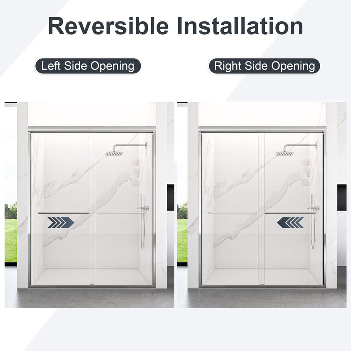 Modern Semi Frameless Double Sliding Shower Door