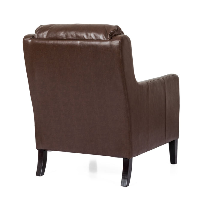 Contemporary Club Chair With Upholstered Fabric And Rubberwood Legs