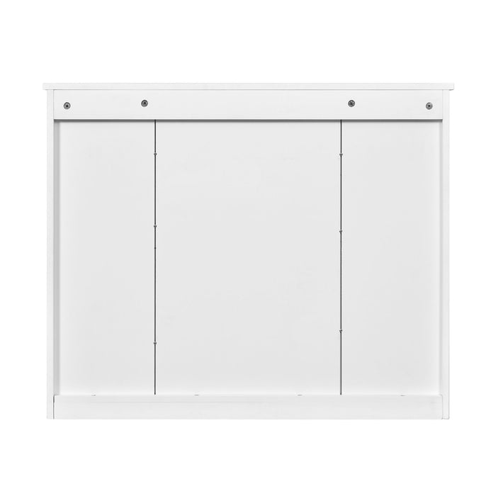 Wall Mounted Bathroom Cabinet With Mirror And 5 Shelves, Rectangular Design