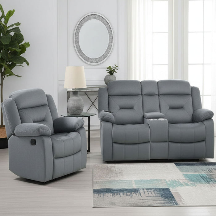 Contemporary Living Room Set With Pillow Arms And Headrest Support