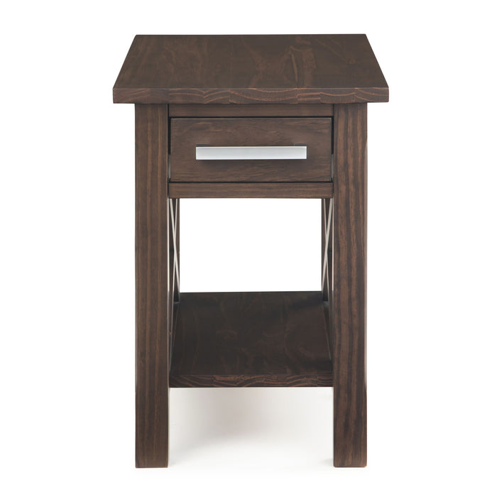 Kitchener - Narrow Side Table - Warm Walnut Brown