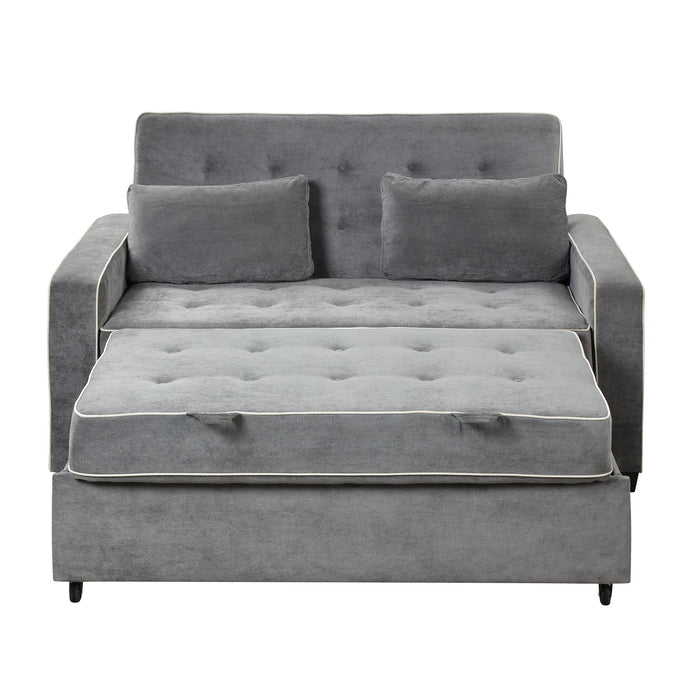 Upholstered Sleeper Bed Sofa With Dual USB Charging, Adjustable Backrest
