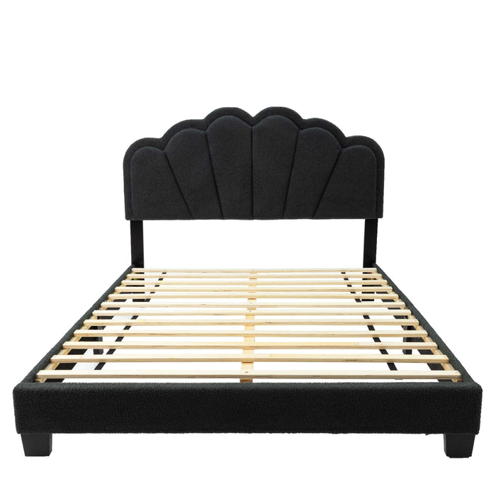 Bed With Floral Design Headboard And Built In LED Lighting