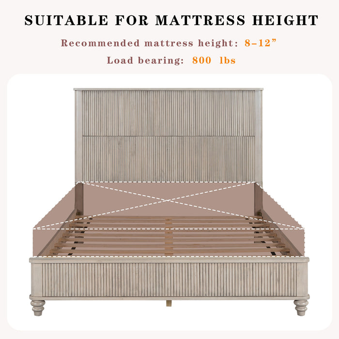 Platform Bed Frame & Tall Headboard