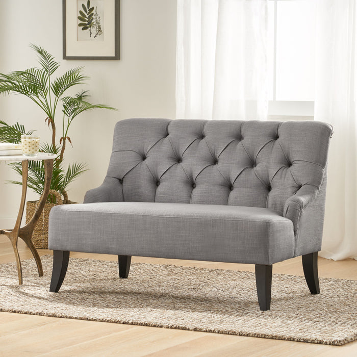 Nicole - French Style Upholstered Loveseat With Tufted Backrest