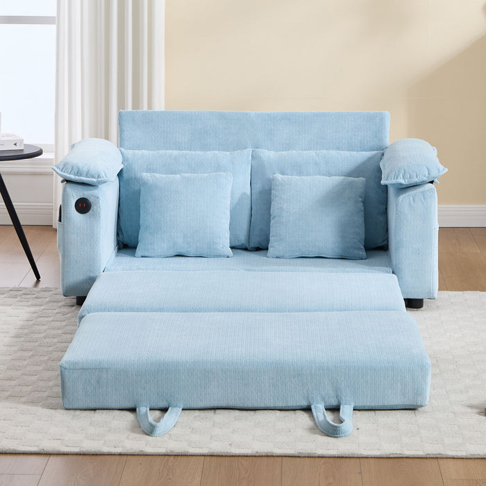 Upholstered Futon Convertible Floor Sofa Bed