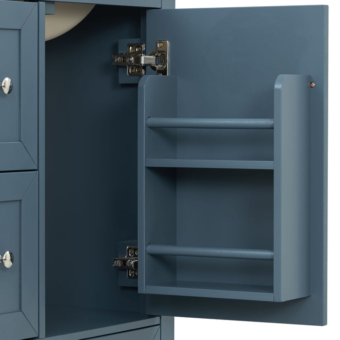 Modern Bathroom Vanity With Sink, Soft Close Drawers & Door, Storage Rack