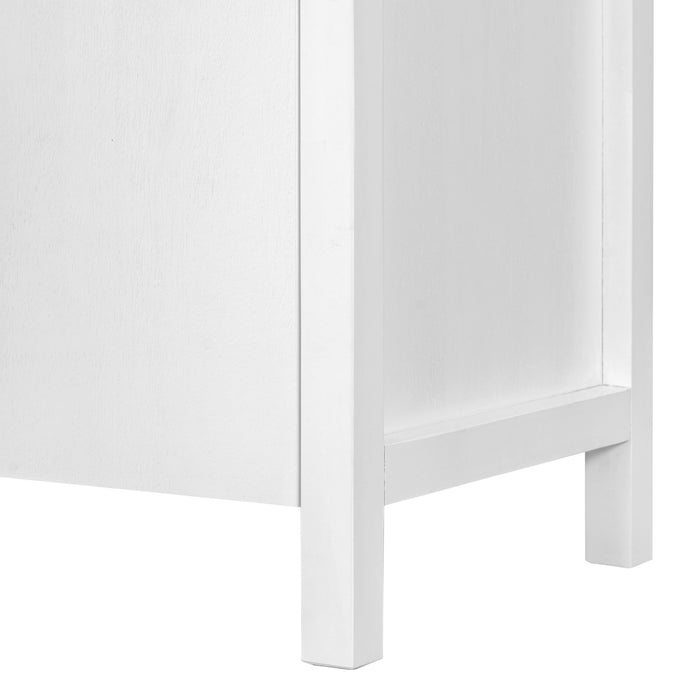 Modern Tall Storage Bookcase Cabinet With 2 Open Shelves & Double Doors