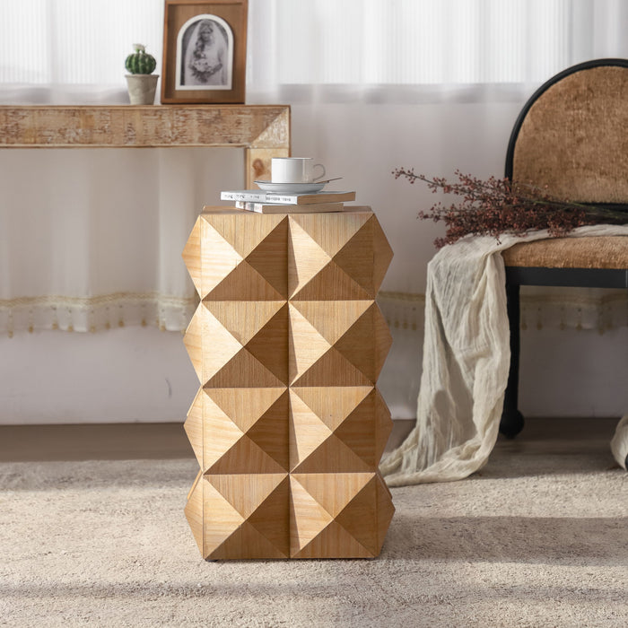 Side Table With 3D Embossed Pattern Design
