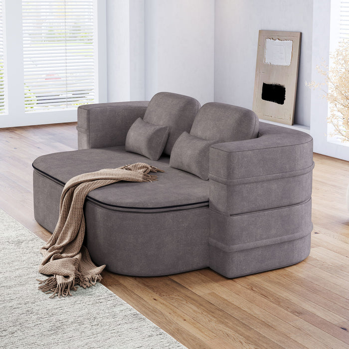 2 In 1 Foldable Sofa Bed With Multi Functional Blanket, Floor Lounge Sofa