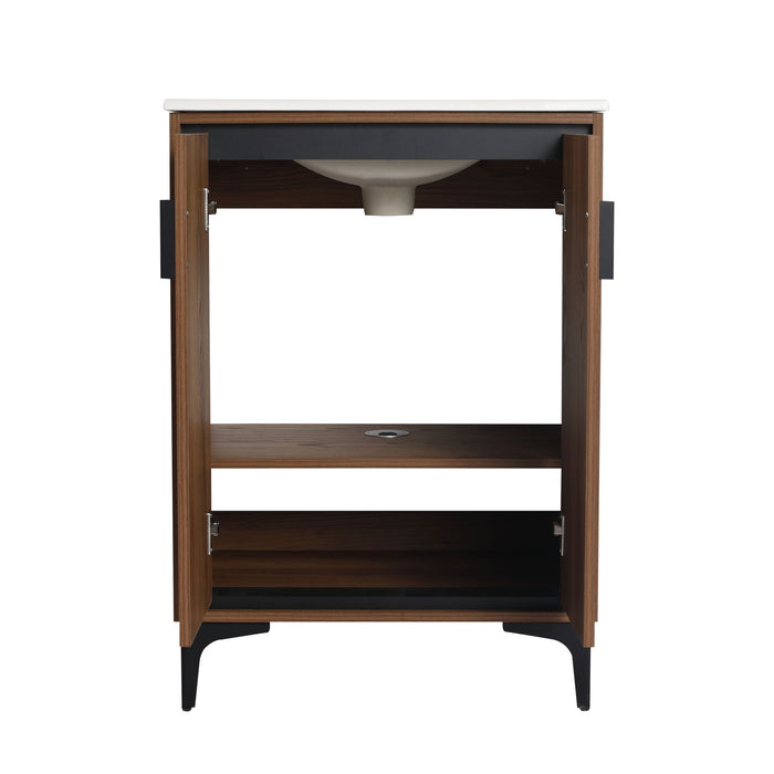 Modern Bathroom Vanity With Top Sink, Engineered Wood Storage Cabinet