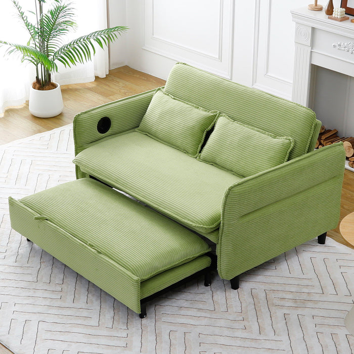 Modern Fabric Multi-Functional Sofa Bed With Adjustable Armrests And Backrests