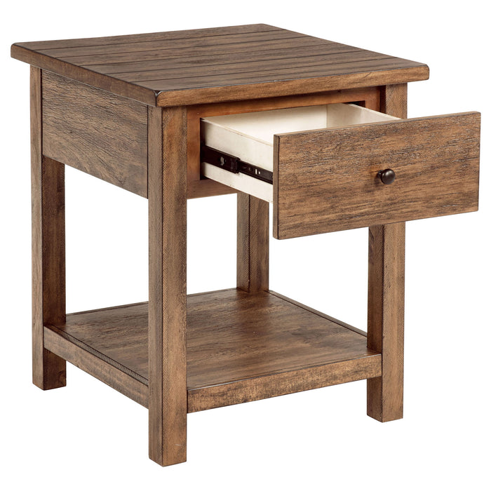Castleton - 1 Drawer Wood End Table With Shelf