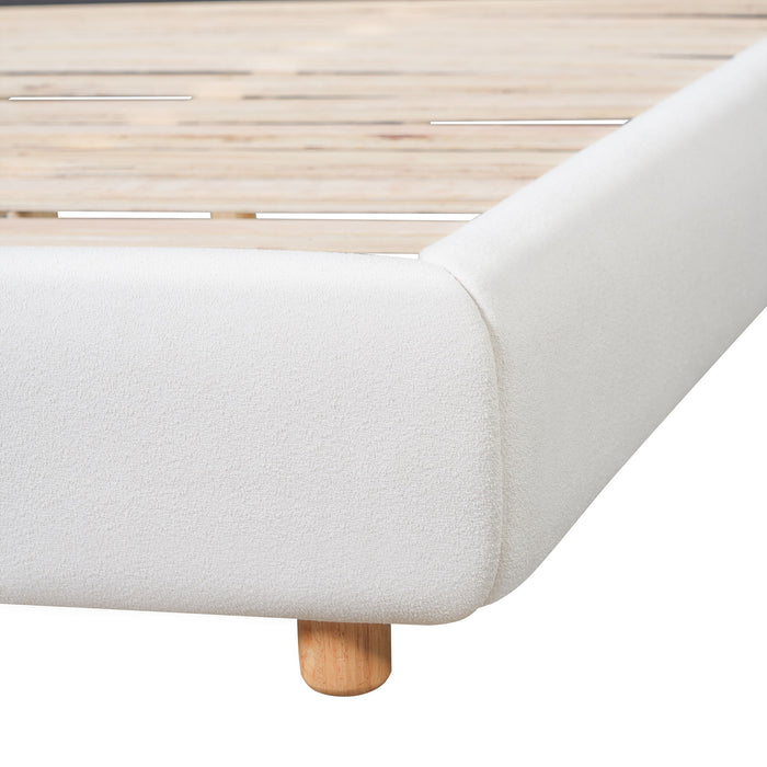 Modern Upholstered Bed Frame With Wingback Headboard