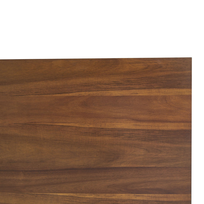 5 Piece Industrial Style Indoor Upholstered Dining Set With Metal Legs - Brown