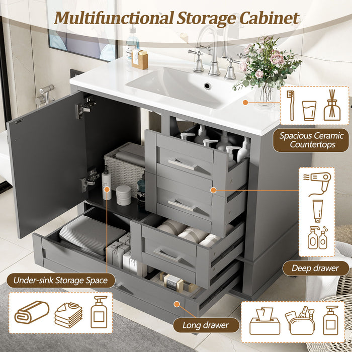 Traditional Bathroom Vanity Set With Soft Close Doors