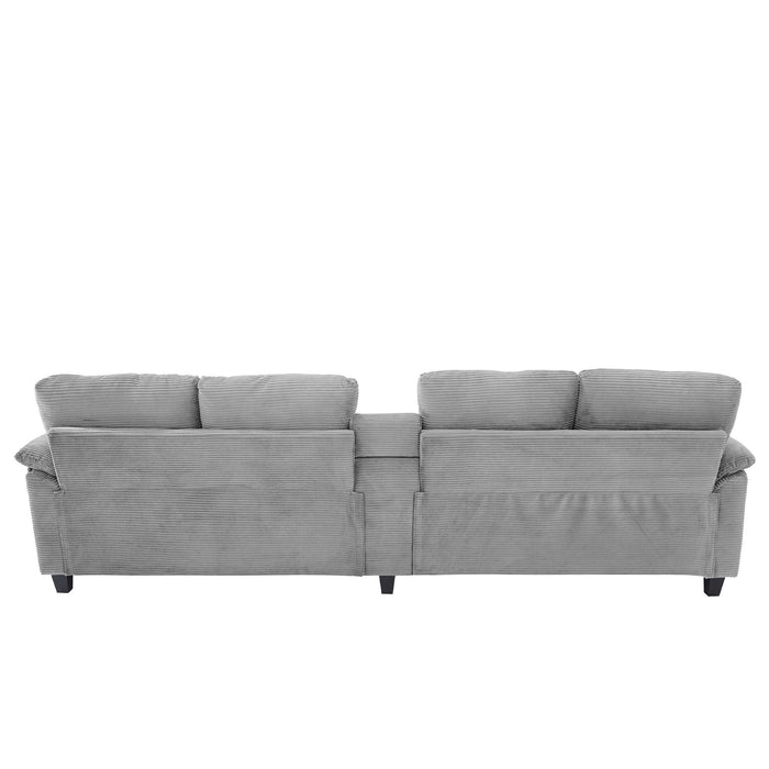Modern U - Shaped Sectional Sofa With Storage Ottomans, USB Ports, And Cup Holders