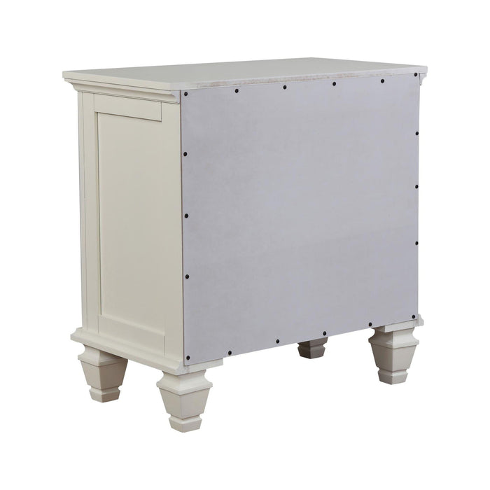Cottage 3 Drawer Nightstand With Pull Out Tray - Cream White